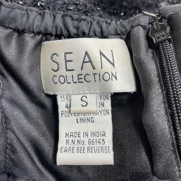 SEAN Collection Dress Black Beaded Cocktail Evening Gown Halter Size Small - Picture 14 of 14